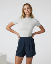 Short Sleeve Pose Mock Neck
