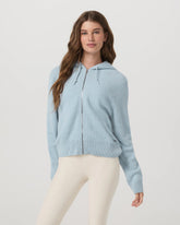 Émilie Full Zip Cashmere Rib Hoodie