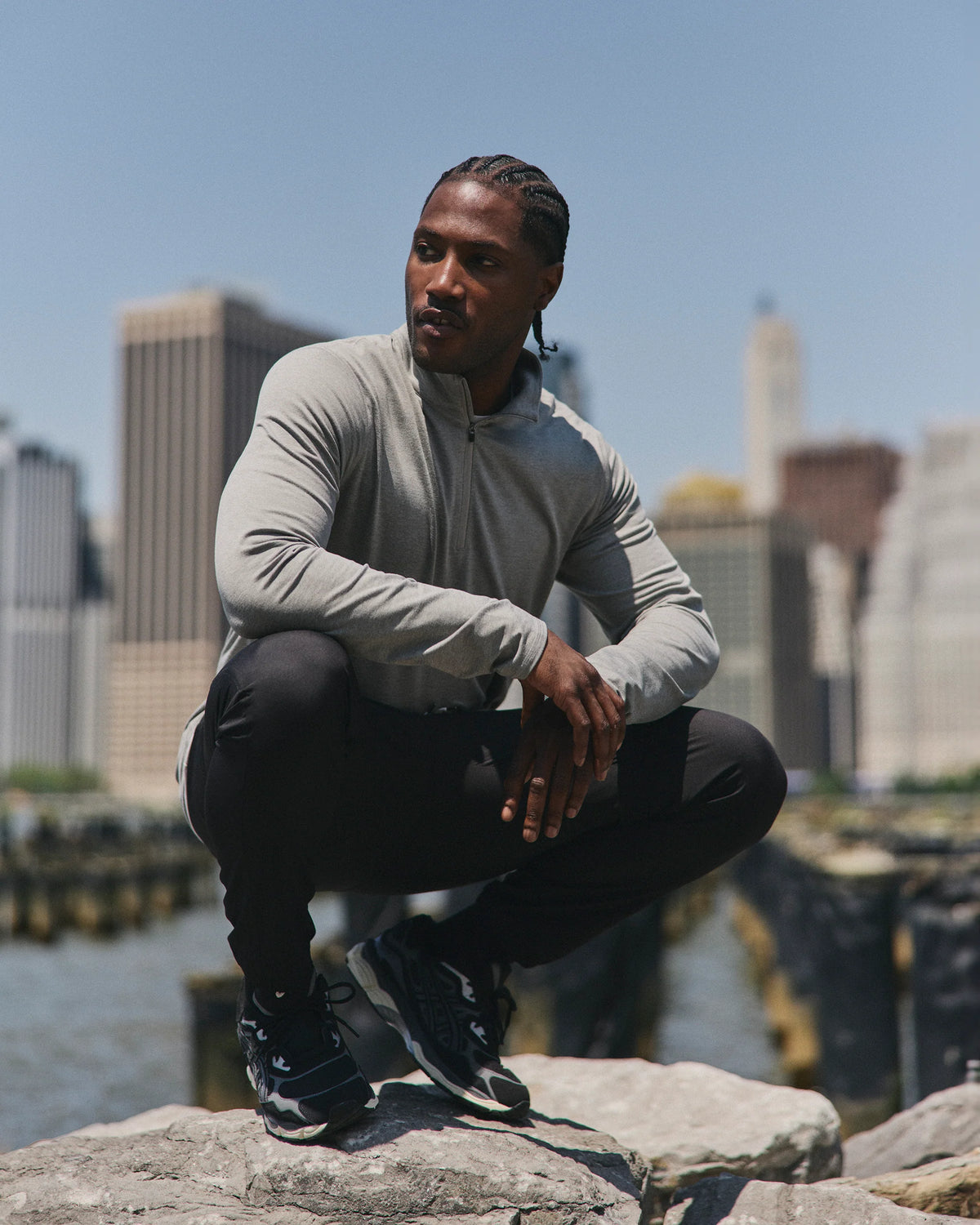 Ponto Half Zip Mock Neck