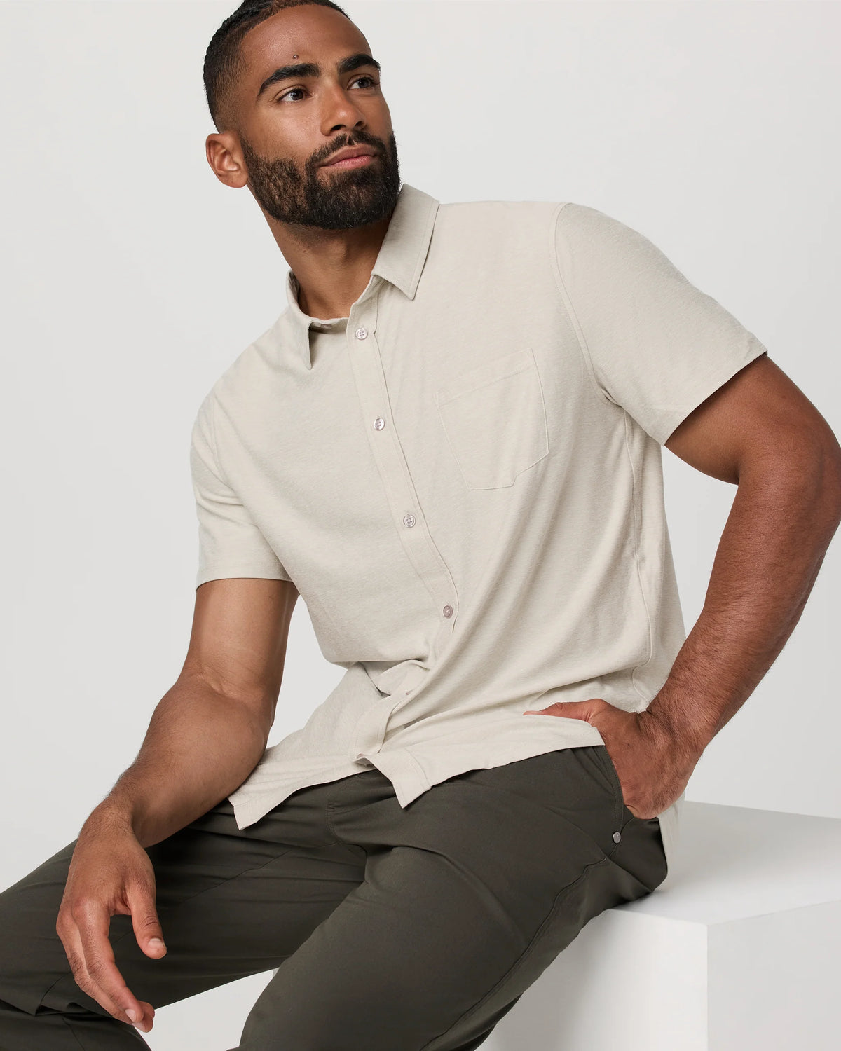 Short Sleeve Strato Button Down