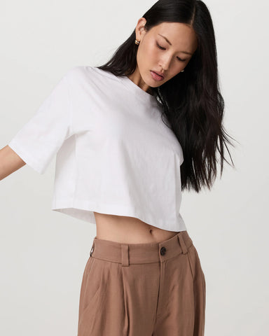 Short Sleeve Heavyweight Crop Cotton Tee