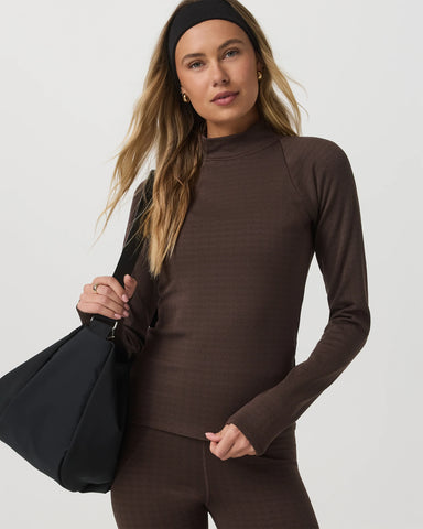 Long Sleeve Chilled Out Houndstooth Mock