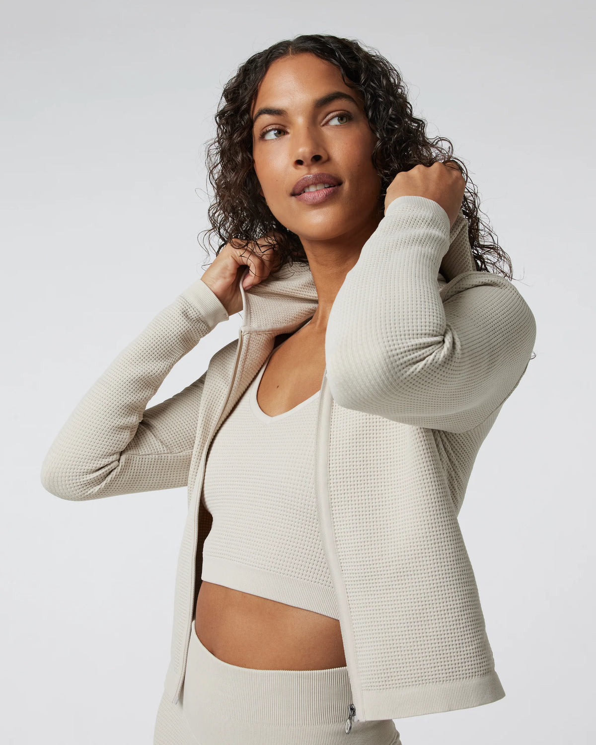 Waffle Seamless Zip Hoodie