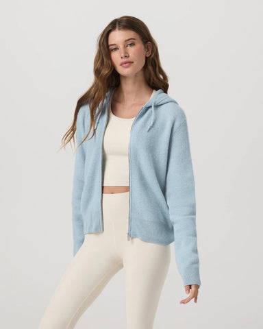 Émilie Full Zip Cashmere Rib Hoodie