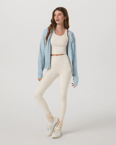 Émilie Full Zip Cashmere Rib Hoodie