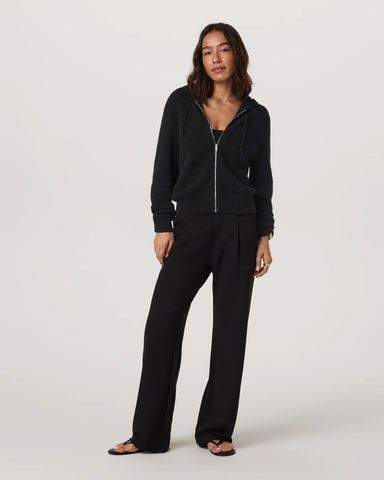 Émilie Full Zip Cashmere Rib Hoodie
