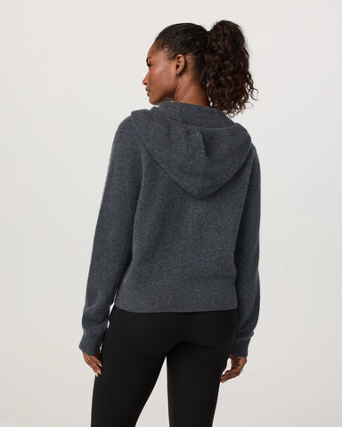 Émilie Full Zip Cashmere Rib Hoodie