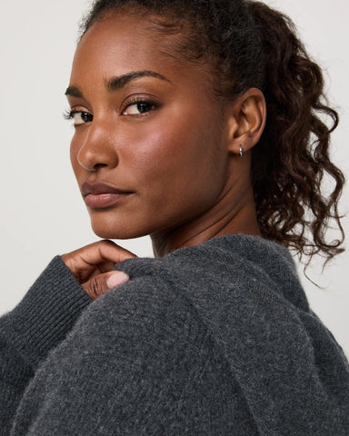 Émilie Full Zip Cashmere Rib Hoodie