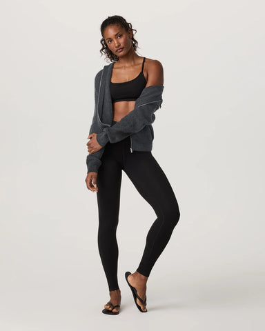 Émilie Full Zip Cashmere Rib Hoodie