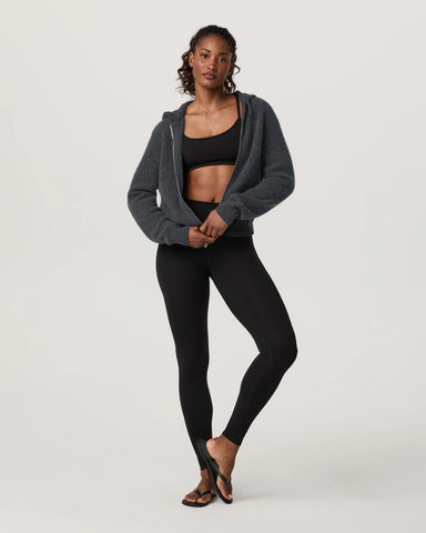 Émilie Full Zip Cashmere Rib Hoodie