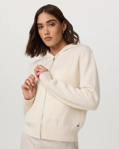 Émilie Full Zip Cashmere Rib Hoodie