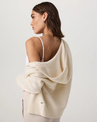 Émilie Full Zip Cashmere Rib Hoodie