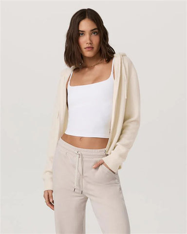 Émilie Full Zip Cashmere Rib Hoodie